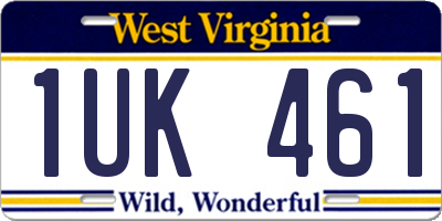 WV license plate 1UK461