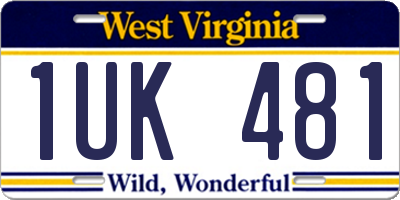 WV license plate 1UK481