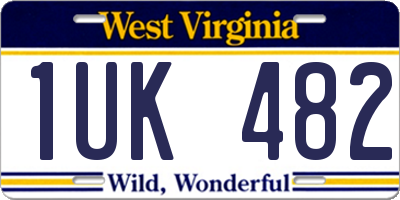 WV license plate 1UK482