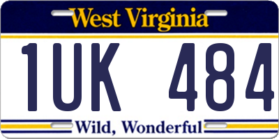 WV license plate 1UK484