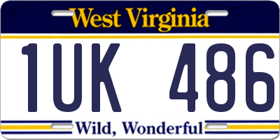 WV license plate 1UK486