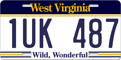 WV license plate 1UK487