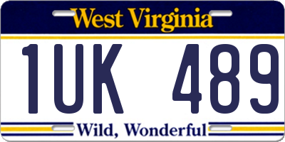 WV license plate 1UK489