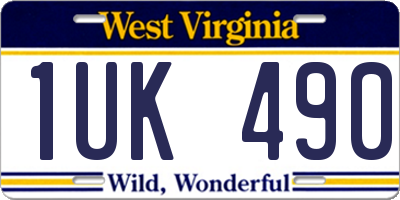 WV license plate 1UK490