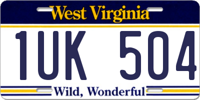 WV license plate 1UK504