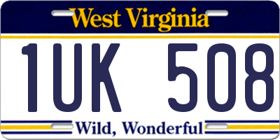 WV license plate 1UK508