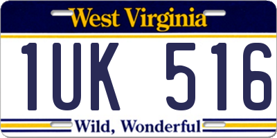 WV license plate 1UK516