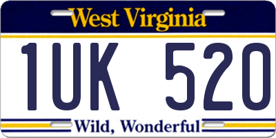 WV license plate 1UK520