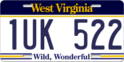 WV license plate 1UK522
