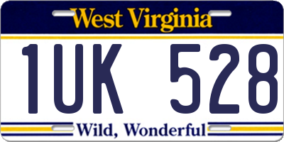 WV license plate 1UK528