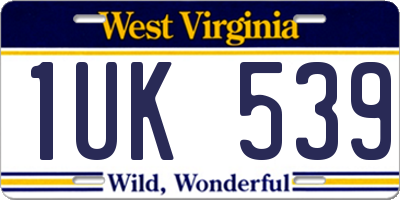 WV license plate 1UK539