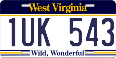 WV license plate 1UK543