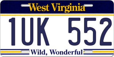 WV license plate 1UK552