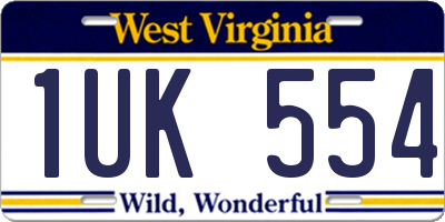 WV license plate 1UK554