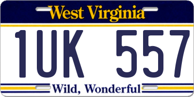 WV license plate 1UK557