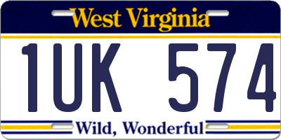 WV license plate 1UK574