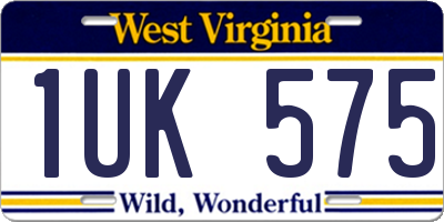 WV license plate 1UK575