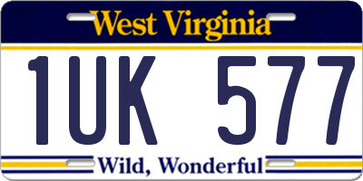 WV license plate 1UK577