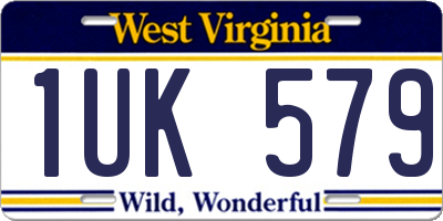 WV license plate 1UK579