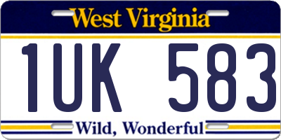 WV license plate 1UK583