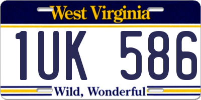 WV license plate 1UK586