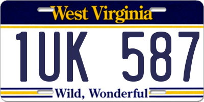 WV license plate 1UK587