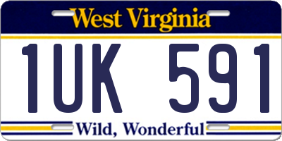 WV license plate 1UK591