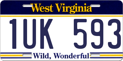 WV license plate 1UK593