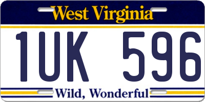 WV license plate 1UK596