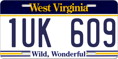 WV license plate 1UK609