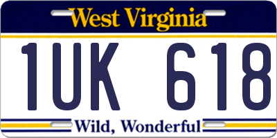 WV license plate 1UK618