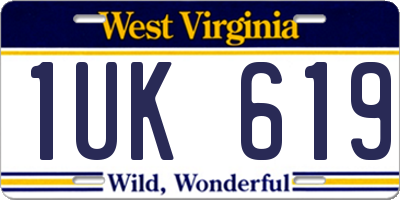 WV license plate 1UK619
