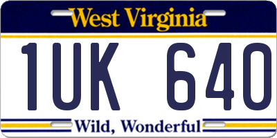 WV license plate 1UK640