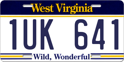 WV license plate 1UK641