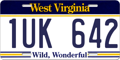 WV license plate 1UK642
