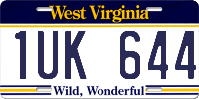 WV license plate 1UK644