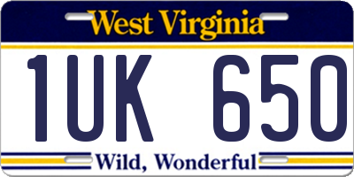 WV license plate 1UK650