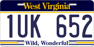 WV license plate 1UK652