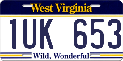 WV license plate 1UK653