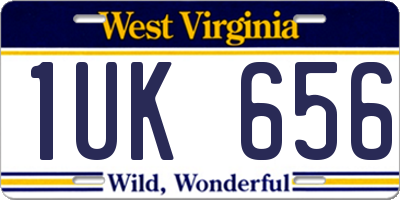WV license plate 1UK656