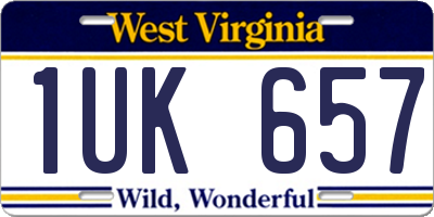 WV license plate 1UK657