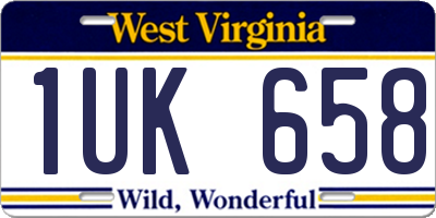 WV license plate 1UK658
