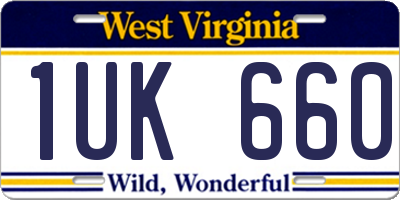 WV license plate 1UK660