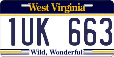 WV license plate 1UK663
