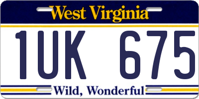 WV license plate 1UK675