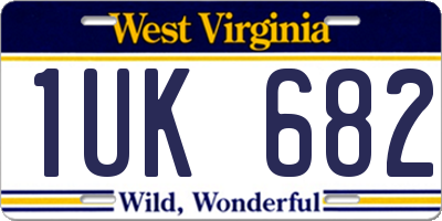 WV license plate 1UK682