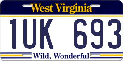 WV license plate 1UK693