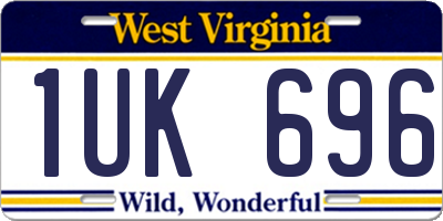 WV license plate 1UK696