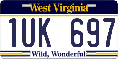WV license plate 1UK697