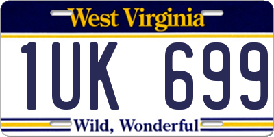 WV license plate 1UK699